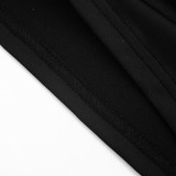 Solid Color Halterneck Hollow Out Mini Dress GDSF-D26DS099