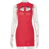 Sleeveless Hollow Out Bodycon Dress GJYO-JD305239