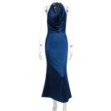 Halterneck Backless Maxi Dress GWSD-D1995018