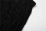Mesh Patchwork Sleeveless Two Piece Skirts Set GZJQ-K6S05395A