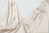Halterneck V Neck Irregular Maxi Dress GWSD-D1995116