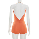 Sleeveless Backless Ruched Romper GDSF-J26RP124