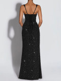 Sexy Sequin Sling Maxi Dress GWSD-D1995141