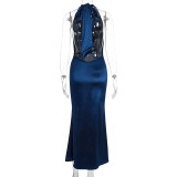 Halterneck Backless Maxi Dress GWSD-D1995018