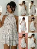 Sleeveless Backless Mesh Mini Dress GWSD-D1995166