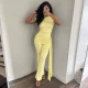 Solid Color Short Sleeve Tops Two Piece Pants Set GZJQ-K6S07020A