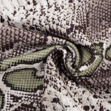 Snake Print Short Sleeve Tight Seventh Jumpsuit GDSF-J26JP152