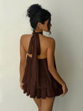 Sleeveless Backless Mesh Mini Dress GWSD-D1995166
