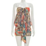 Print Off Shoulder Mini Dress GSZM-D26DS100