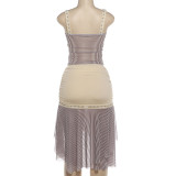 Stripe Color Stripe Patchwork Two Piece Skirts Set DLSF-K6S06216A