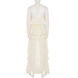 Solid Color Irregular Chiffon Midi Dress GPKJ-MR48741