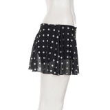 Polka Dots Print Mesh Mini Skirts GPKJ-MR48956
