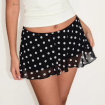 Polka Dots Print Mesh Mini Skirts GPKJ-MR48956