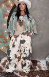 Plus Size Cow Print Loose Jeans GYLN-8094