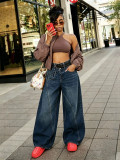 Casual Denim Loose Wide Leg Jeans GYLN-5617