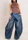 Plus Size Fashion Washed Wide Leg Jeans BGN-367