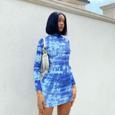 Long Sleeve Print Mini Dress GPBY-JMD0079