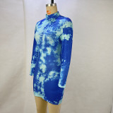 Long Sleeve Print Mini Dress GPBY-JMD0079