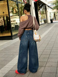 Casual Denim Loose Wide Leg Jeans GYLN-5617