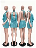 Backless Knits Sequin Mini Dress TR-1367