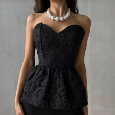 Solid Color Ruffles Backless Mini Dress GPBY-SH8317