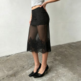 Lace See Through Mesh Skirt GPKJ-MR48089