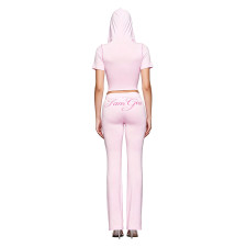 Letter Print Short Sleeve Sport Two Piece Pants Set FOSF-8830