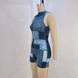 Print Sleeveless Romper GPBY-JM14496