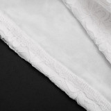 One Shoulder Lace Tops Ruched Skirt Suit MXBF-J26ST143