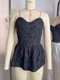 Solid Color Ruffles Backless Mini Dress GPBY-SH8317