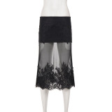 Lace See Through Mesh Skirt GPKJ-MR48089