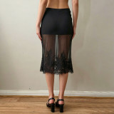 Lace See Through Mesh Skirt GPKJ-MR48089