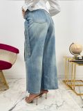 Rhinestone Bow Washed Jeans GYLN-9608