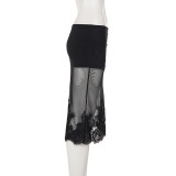 Lace See Through Mesh Skirt GPKJ-MR48089