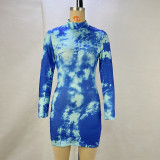 Long Sleeve Print Mini Dress GPBY-JMD0079
