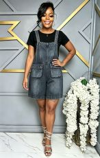 Casual Loose Denim Romper GYLN-5638