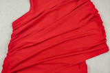 Ruched Irregular Single Shoulder Maxi Dress GJYO-JP006329