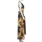 Sexy Print Backless Split Maxi Dress XEF-K6D04212A