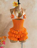 Knits Halterneck Hollow Out Romper CM-60511
