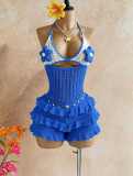 Knits Halterneck Hollow Out Romper CM-60511