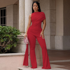 Ruched Irregular Single Shoulder Maxi Dress GJYO-JP006329