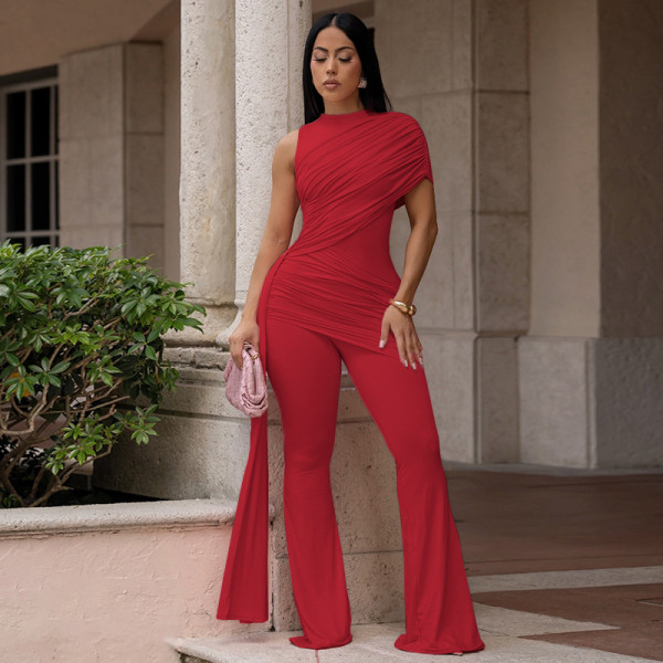 Ruched Irregular Single Shoulder Maxi Dress GJYO-JP006329