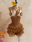 Knits Halterneck Hollow Out Romper CM-60511