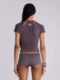 Letter Print Short Sleeve Two Piece Short Set GKYS-2534