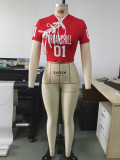Letter Print Short Sleeve T Shirts GHYX-TXY5312