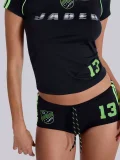 Letter Print Short Sleeve Two Piece Short Set GKYS-2534
