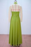 Sleeveless V Neck Halterneck Maxi Dress GANY-LB3215