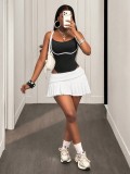 Solid Color Backless One Piece Swimsuit GHYX-TXY5335