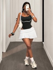 Solid Color Backless One Piece Swimsuit GHYX-TXY5335