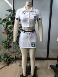 Letter Print Contrast Color T Shirt Shorts Suit GHYX-TJY8231